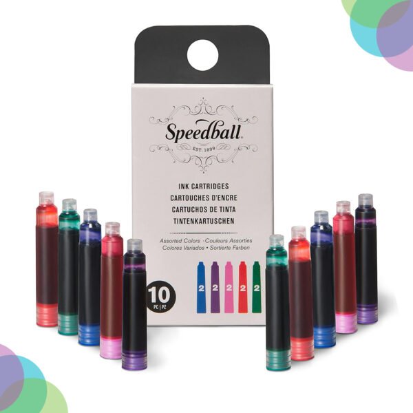 Speedball calligraphy fountain pen ink cartridges for smooth fountain pen writing