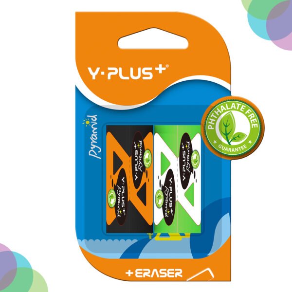 YPLUS Pyramid Eraser Pack of 2