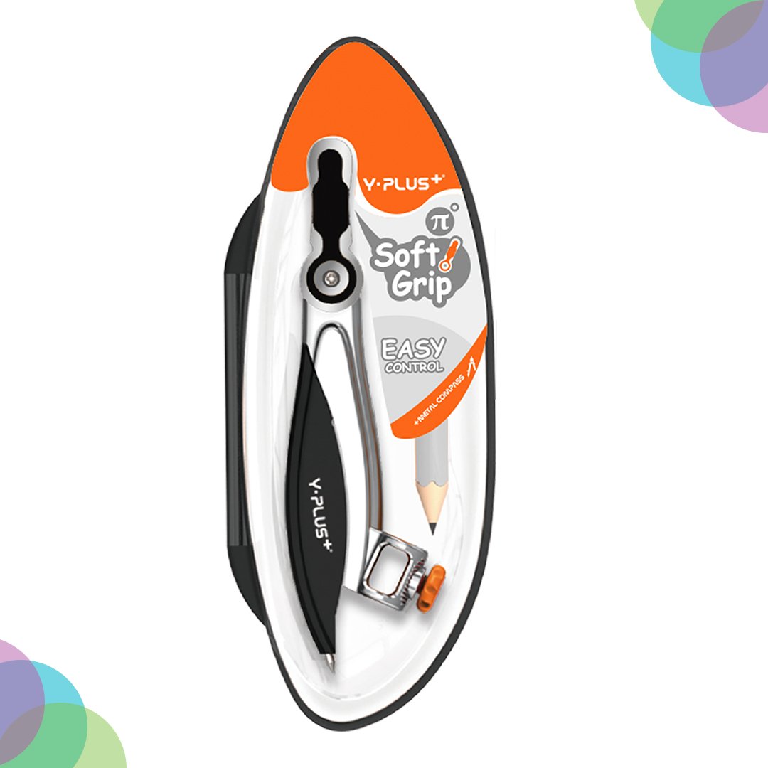 YPLUS Soft Grip Campass With Pencil