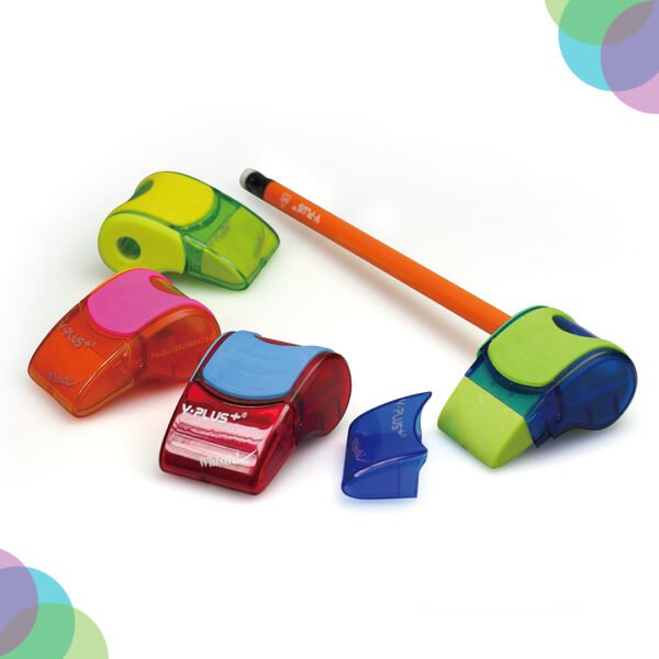 YPLUS Soft Grip Whistle Sharpner + Earser