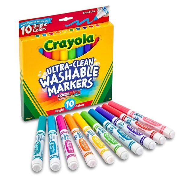 Crayola Ultraclean Broadline Bright Markers Set of 10