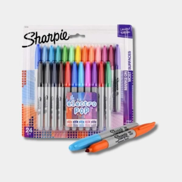 Sharpie Electro Pop permanent markers set of 24 with bright, smooth colours