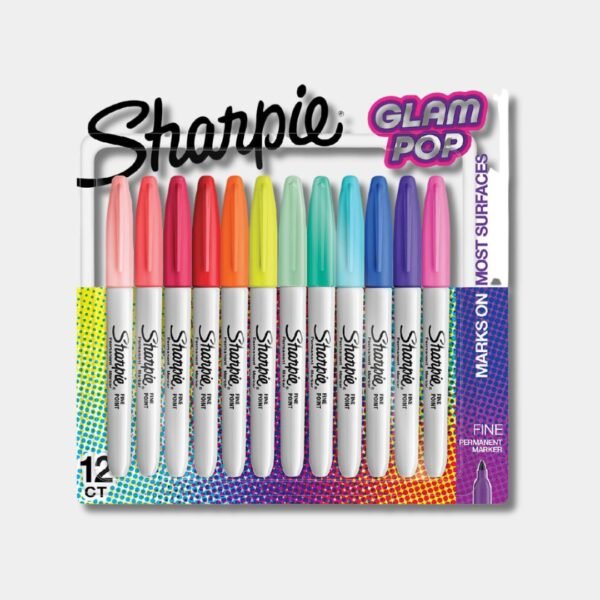 Sharpie Glam Pop Permanent Markers Set Of 12