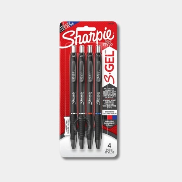 Sharpie S-Gel Pen 0.7 Assorted 3 Colour Set Of 4