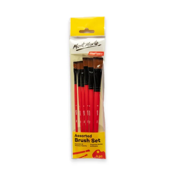 Mont Marte Assorted Flat Brush Set 6pc (Sizes 2–12)
