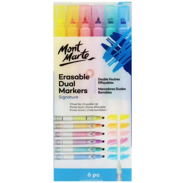 Mont Marte Erasable Dual End Markers 6pc