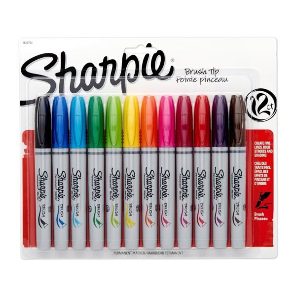 Sharpie Brush Tip Permanent Marker- set of 12