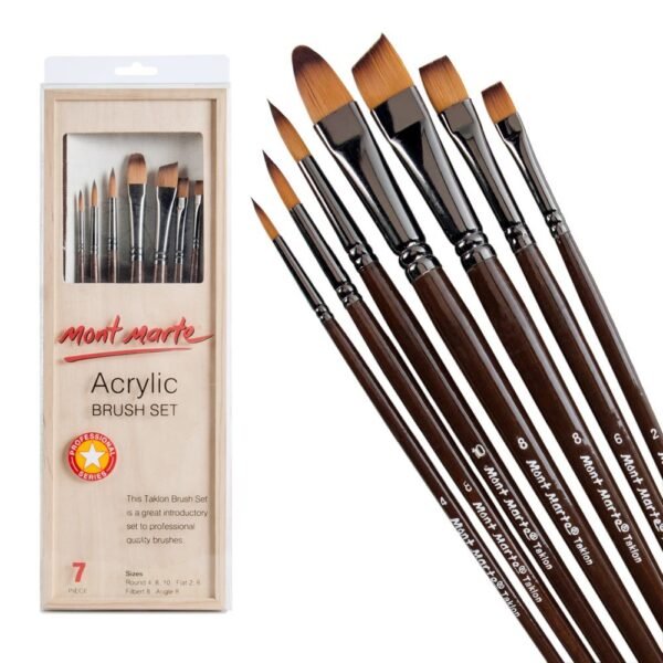 Mont Marte Acrylic Brush Set in Box Premium 7pcs