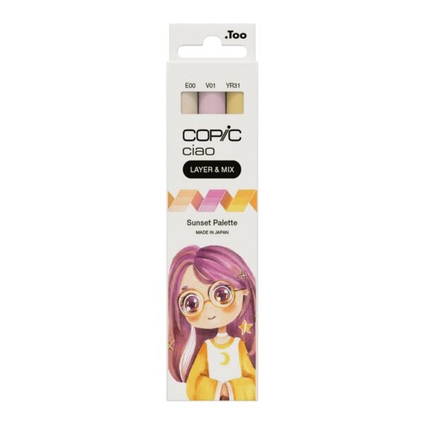 Home Copic Ciao Layer & Mix Set Of 3 Craft, Colouring, Graphic, Highlighter, Design, Anime Manga (Sunset Palette)