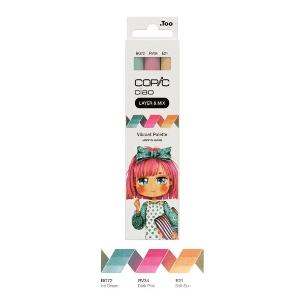 Copic Ciao Layer & Mix Set Of 3 Craft, Colouring, Graphic, Highlighter, Design, Anime Manga (Vibrant Palette)