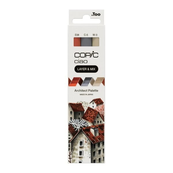 Copic Ciao Layer & Mix Set Of 3 Craft, Colouring, Graphic, Highlighter, Design, Anime Manga (Architect Palette)
